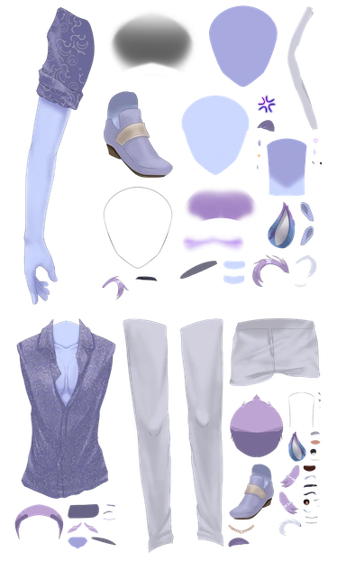 2d vtuber model in pieces