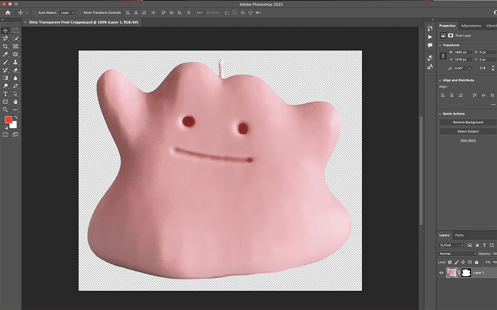 Ditto Cropped -  How To Make Transparent Background on Photoshop