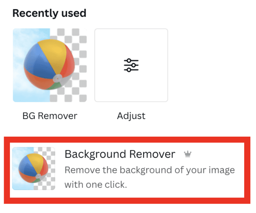 Select the background remover
