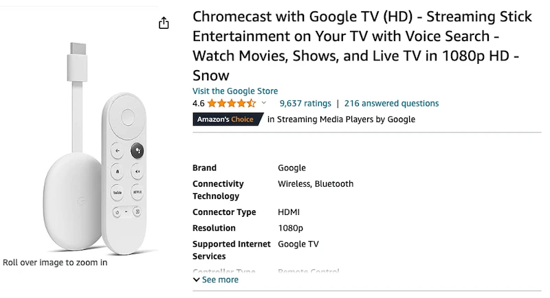 Buy Google Cromecast yo cast meta quest 3 on TV