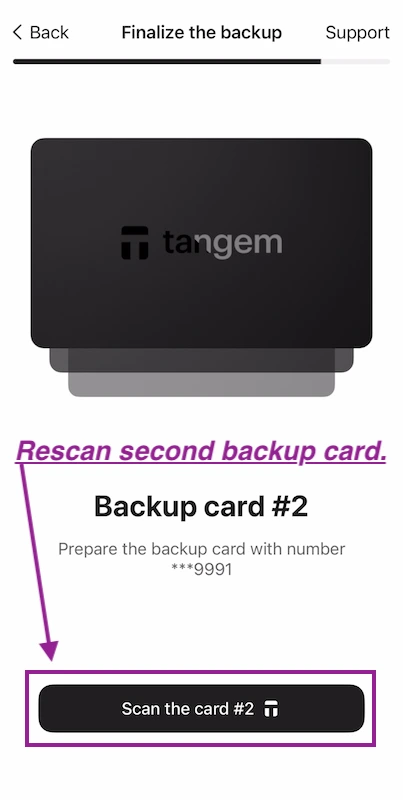 Finalise Tangem Backup Card 2