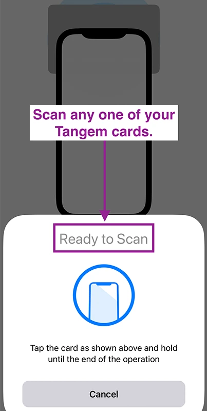 scan tangem wallet card to add token
